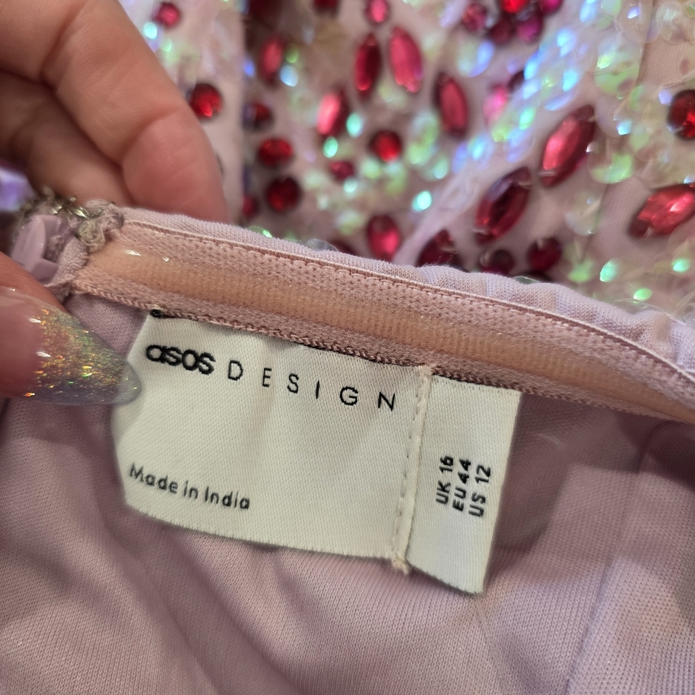 NWT ASOS Pink Embelished Dress - Picture 7 of 9